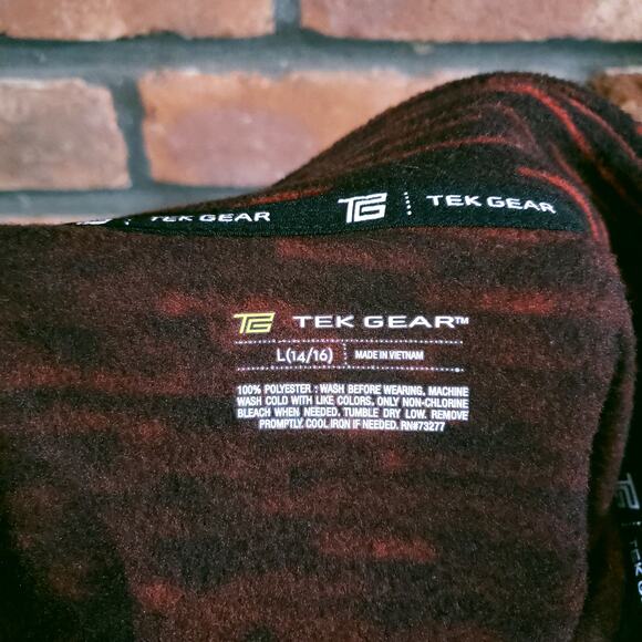 Tek Gear Red Spacedye 1/4 Zip Fleece Pullover Outdoors Baselayer Boys' L 14/16 - Picture 6 of 6